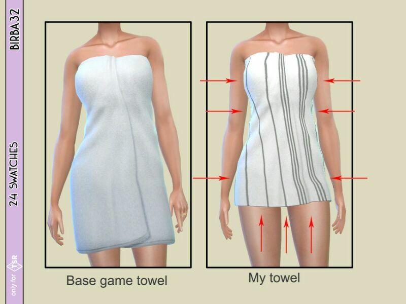 sims 4 cc shorty towel by birba32 2