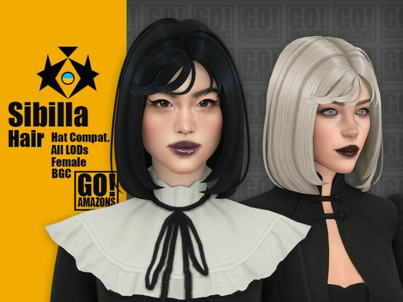 Sibilla Hair By Goamazons Sims 4 CC