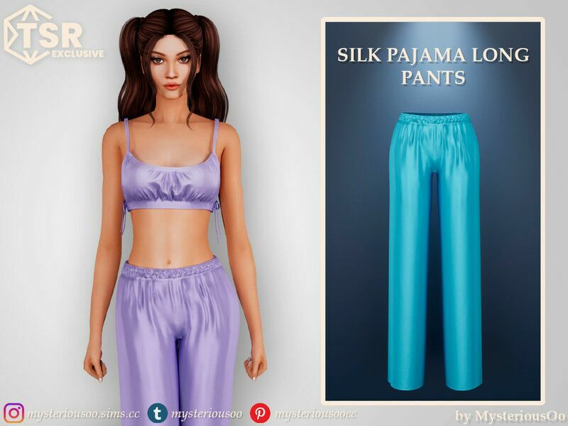 Silk Pajama Long Pants By Mysteriousoo Sims 4 CC