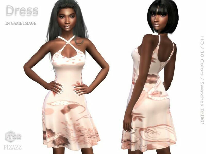 sims 4 cc silk summer dress by pizazz 2