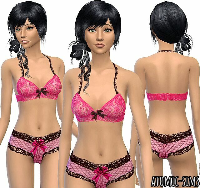 Simchic Plaid Lace Underwear Conversion By Atomic-Sims Sims 4 CC