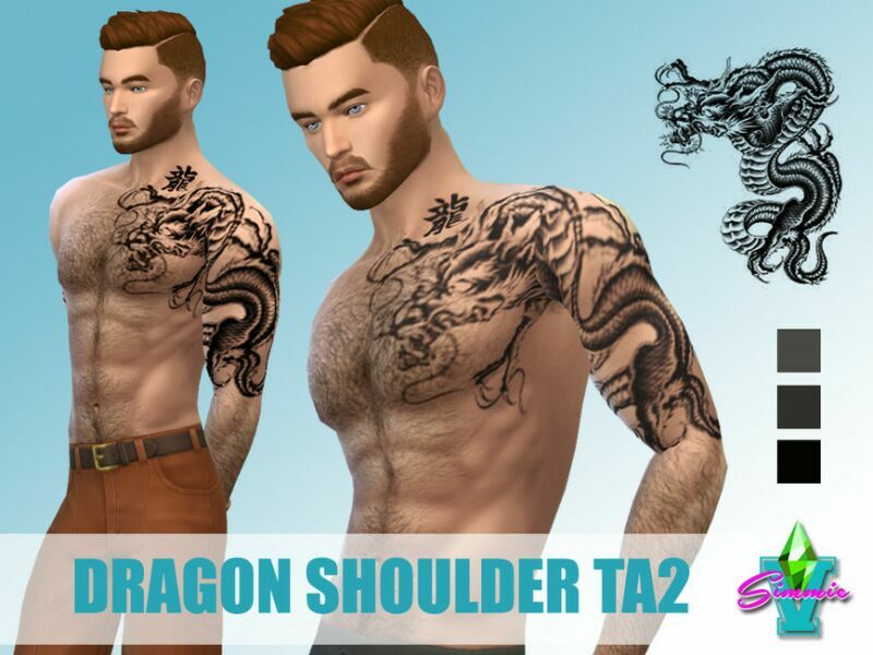 Simmiev Dragon Shoulder TA2 By Simmiev Sims 4 CC