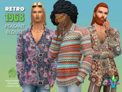 Simmiev Retro68 Peasant Blouse By Simmiev Sims 4 CC