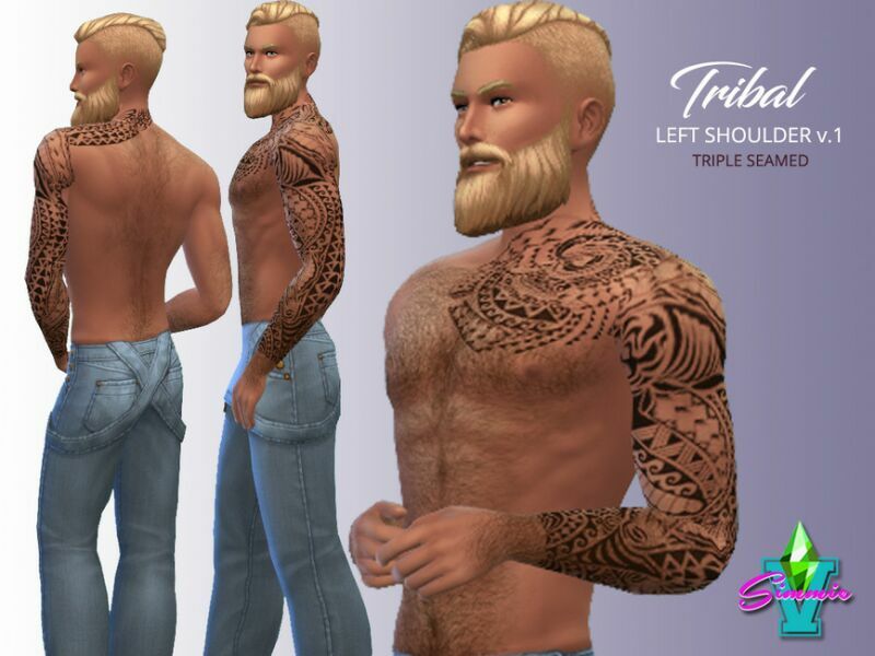 Simmiev Tribal Left Shoulder V1 By Simmiev Sims 4 CC