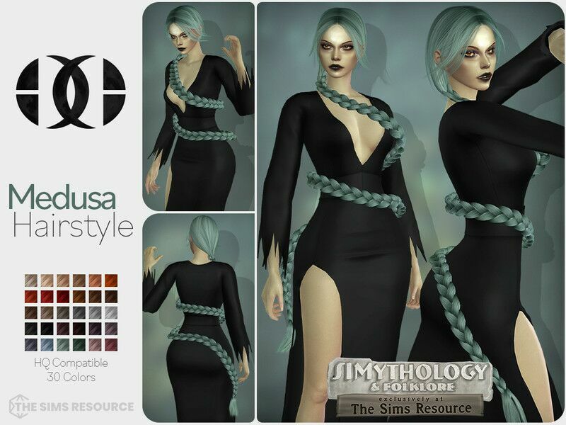 Simythology Medusa Hairstyle By Darknightt Sims 4 CC Download