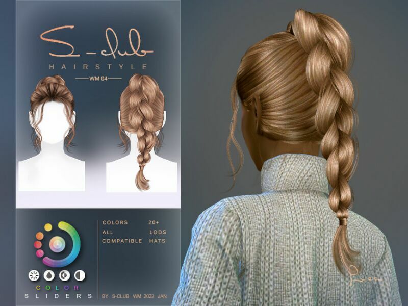 Single Braid Hairstyles (Lisa) By S-Club By S-Club Sims 4 CC