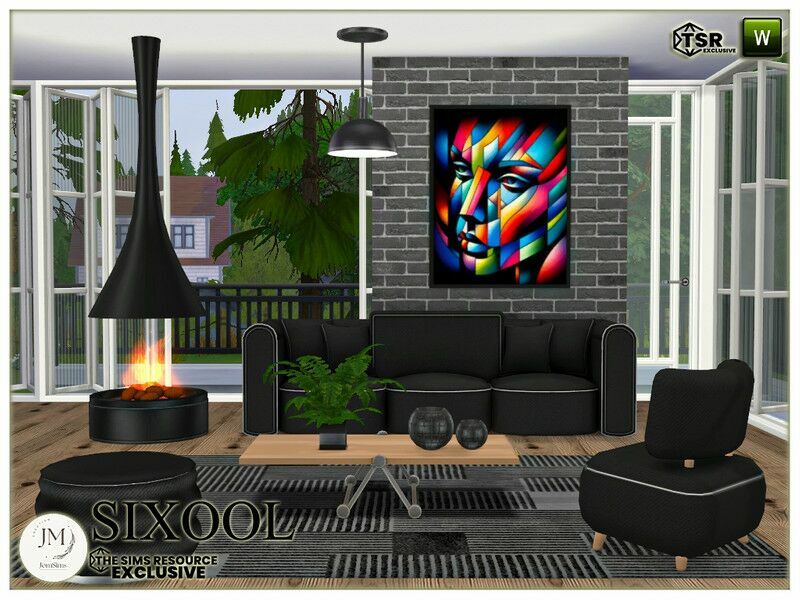 Sixool Living Room SET Sims 4 CC