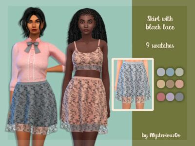 Skirt With Black Lace By Mysteriousoo Sims 4 CC