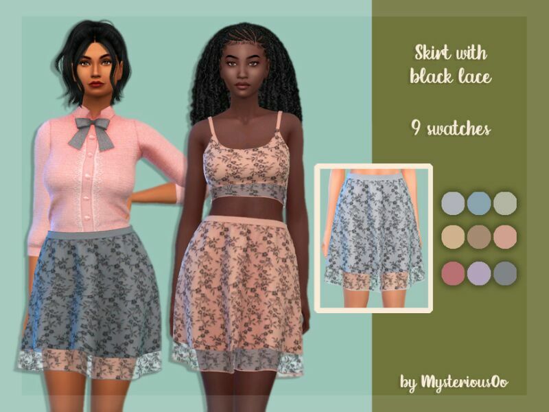 Skirt With Black Lace By Mysteriousoo Sims 4 CC Download