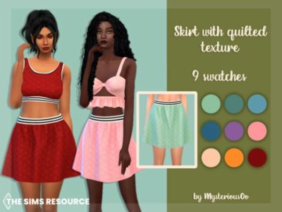 Skirt With Quilted Texture By Mysteriousoo Sims 4 CC