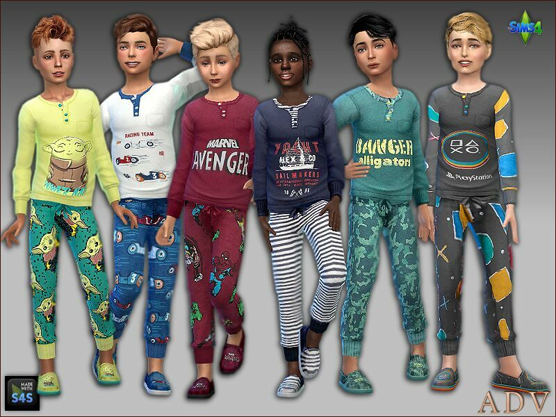 Sleepwear And Shoes For Boys Sims 4 CC