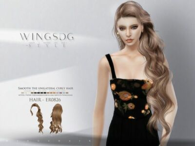 Smooth The Unilateral Curly Hair ER0826 By Wingssims Sims 4 CC