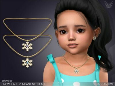 Snowflake Pendant Necklace For Toddlers By Feyona Sims 4 CC