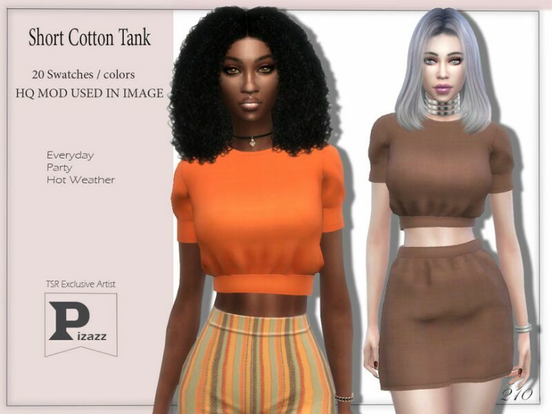 Soft Cotton Tank By Pizazz Sims 4 CC