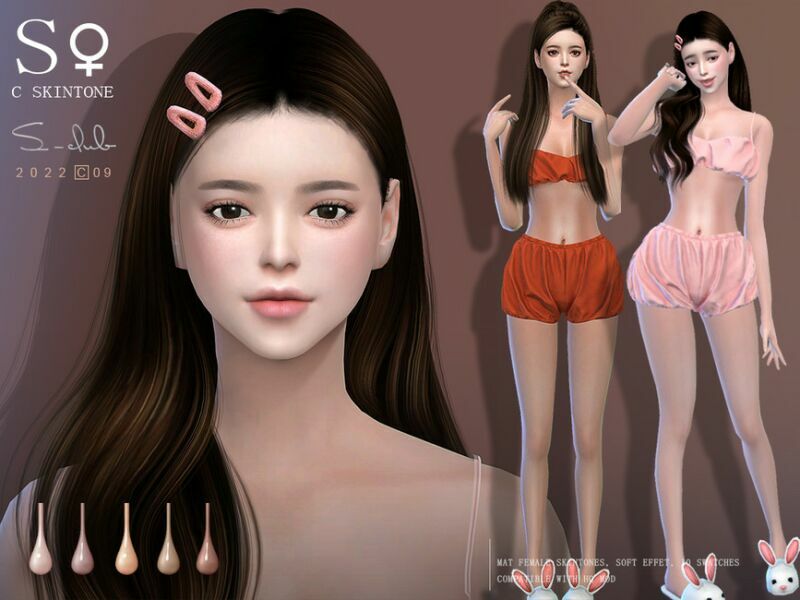 Soft Jade Asian Female Skintone (C0922) By S-Club Sims 4 CC