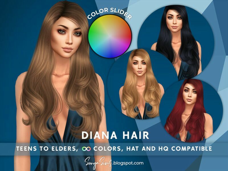 Sonyasims Diana Colorslider (Retexture – Patreon) By Sonyasimscc Sims 4 CC