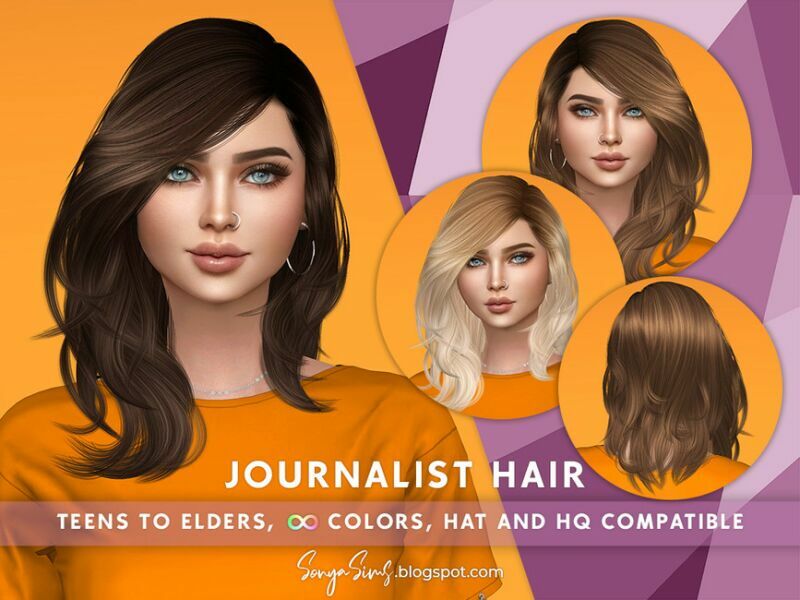 Sonyasims Journalist Hair (Early Access ON Patreon) By Sonyasimscc Sims 4 CC