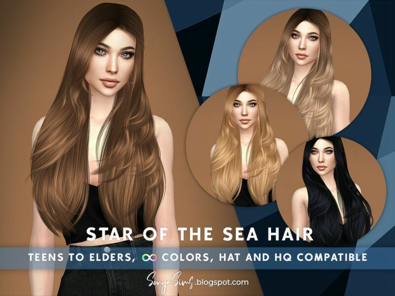 Sonyasims Star Of The SEA Hair (Early Access ON Patreon) By Sonyasimscc Sims 4 CC