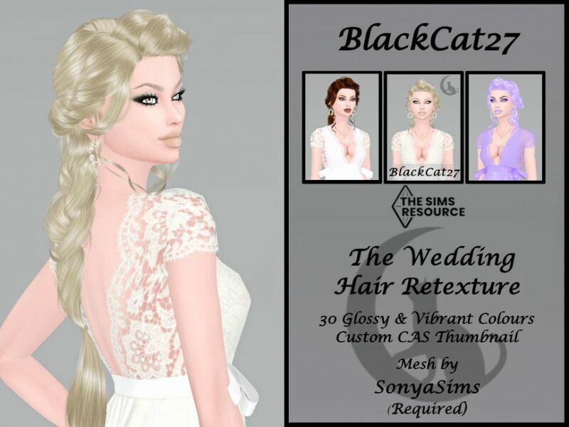 Sonyasims The Wedding Hair Retexture (Mesh Needed) By Blackcat27 Sims 4 CC