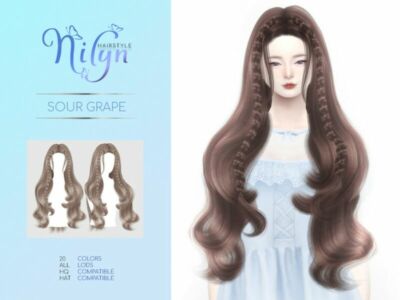 Sour Grape Hair – NEW Mesh By Nilyn Sims 4 CC