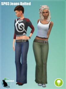 SP03 Jeans Belted By Standardheld Sims 4 CC