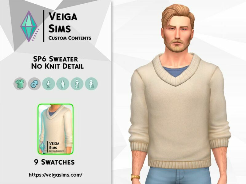 SP6 Sweater NO Knit Design Sims 4 CC