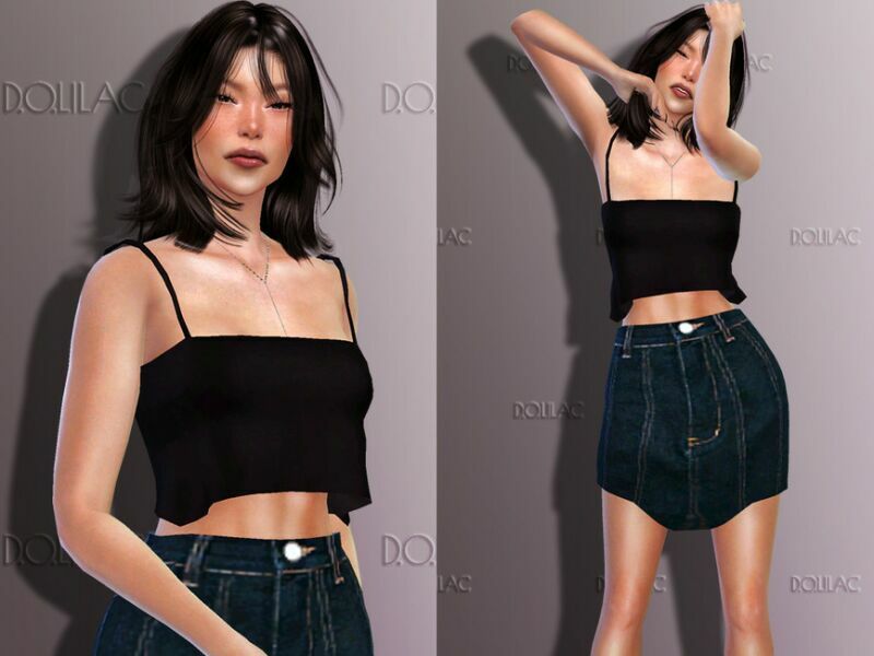 Spaghetti Strap Blouse [SET] DO298 Sims 4 CC