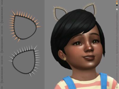 Spiked CAT Ears Headband For Toddlers Sims 4 CC