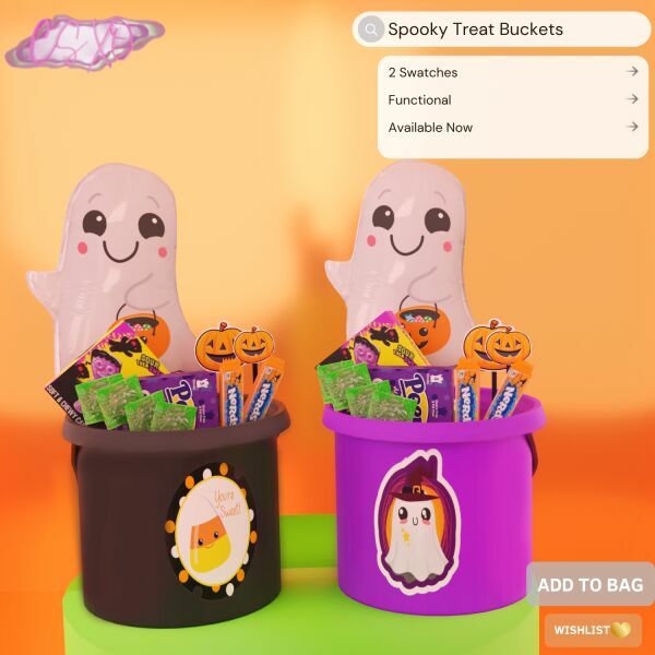 Spooky Treat Buckets Sims 4 CC