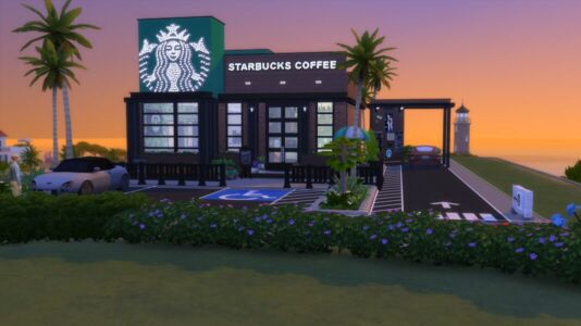 Starbucks & Drive Thru Sims 4 CC