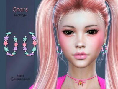 Stars Earrings Sims 4 CC