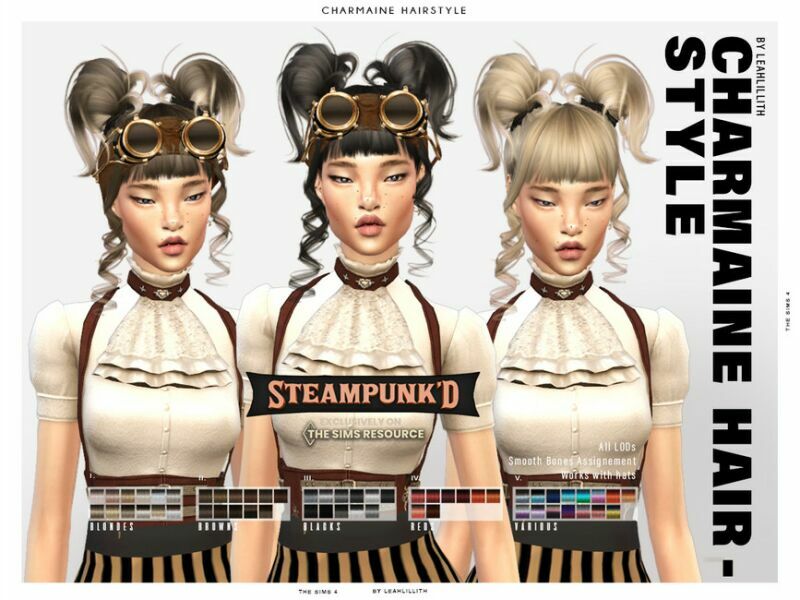 Steampunked Charmaine Hairstyle Sims 4 CC