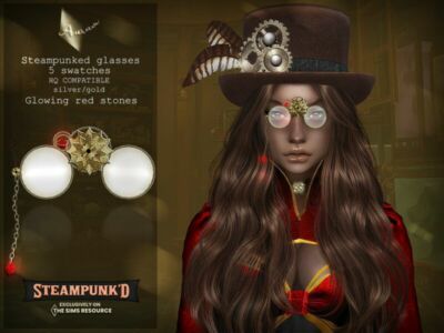 Steampunked – Crystalloid Glasses By Aurummusik Sims 4 CC