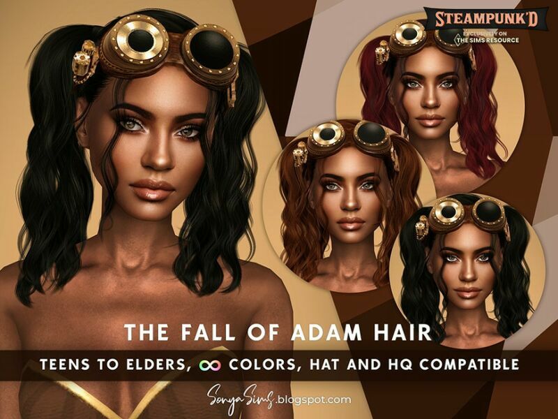 sims 4 cc steampunked sonyasims the fall of adam hair by sonyasimscc 2