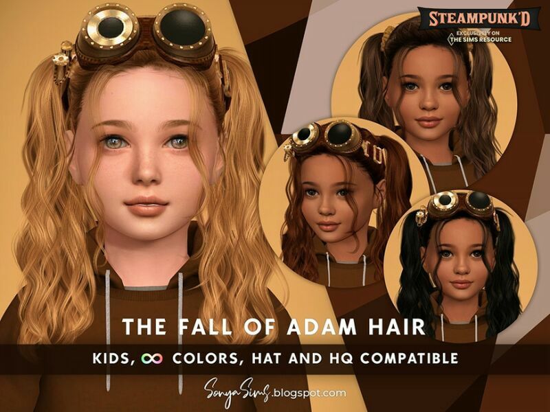 Steampunked Sonyasims The Fall Of Adam Hair Kids By Sonyasimscc Sims 4 CC