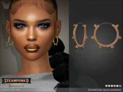 Steampunked – Steampunk Hoop Earrings By Feyona Sims 4 CC