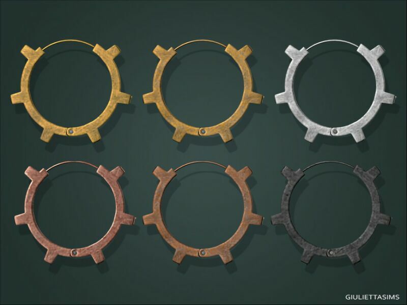 sims 4 cc steampunked steampunk hoop earrings by feyona 2