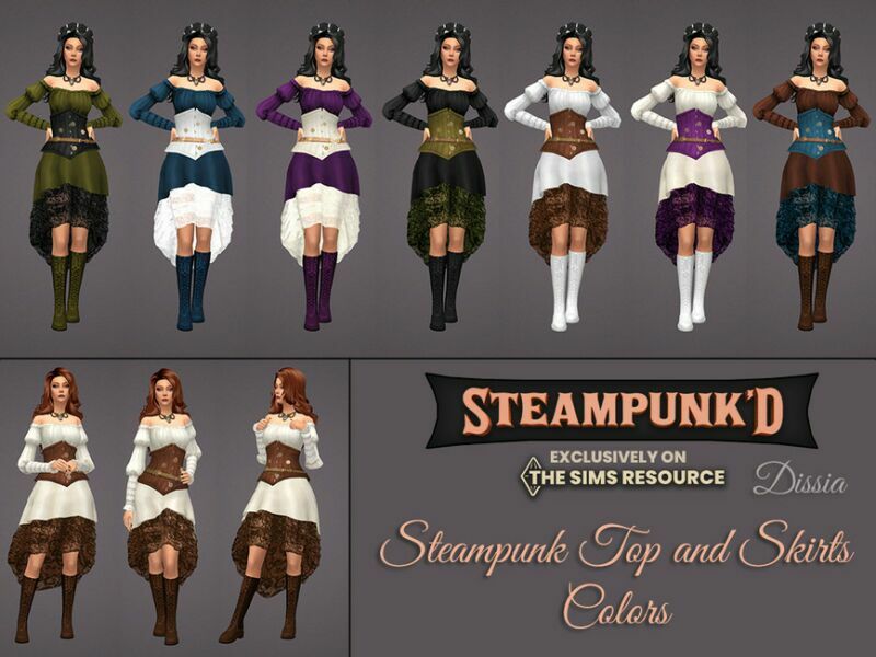 Steampunked – Steampunk Skirt (Short) By Dissia Sims 4 CC Download