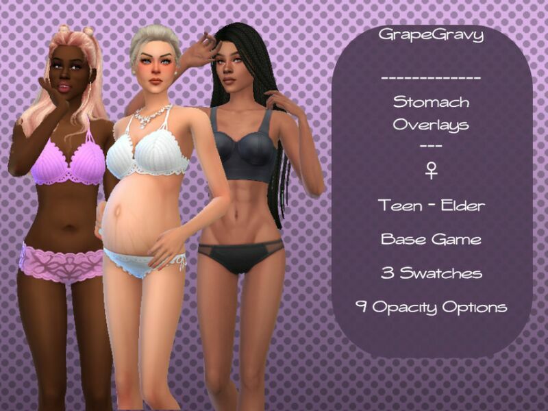 Stomach Overlays By Grapegravy Sims 4 CC