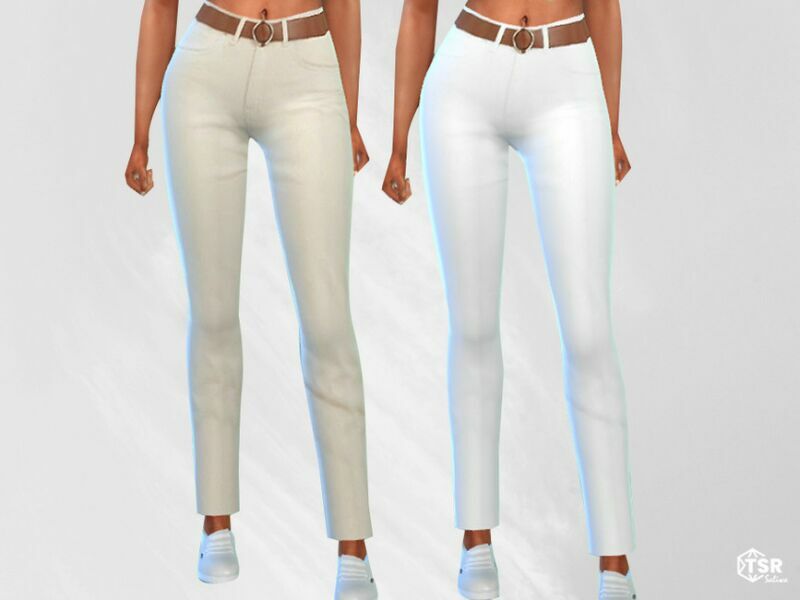 Straight LEG Pants With Belt By Saliwa Sims 4 CC