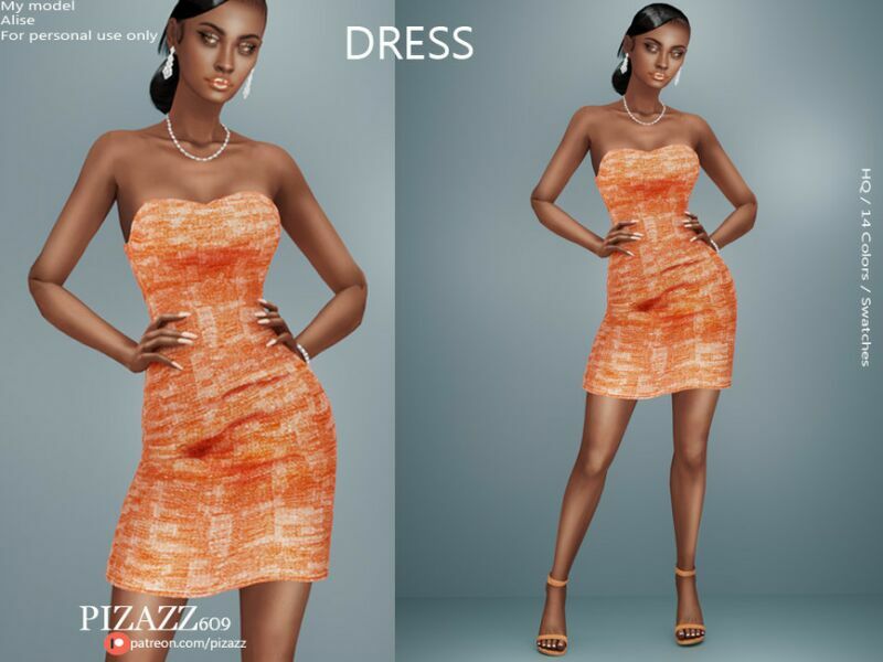 Strapless Evening Dress By Pizazz Sims 4 CC