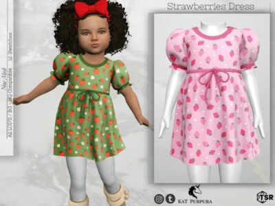 Strawberries Dress By Katpurpura Sims 4 CC