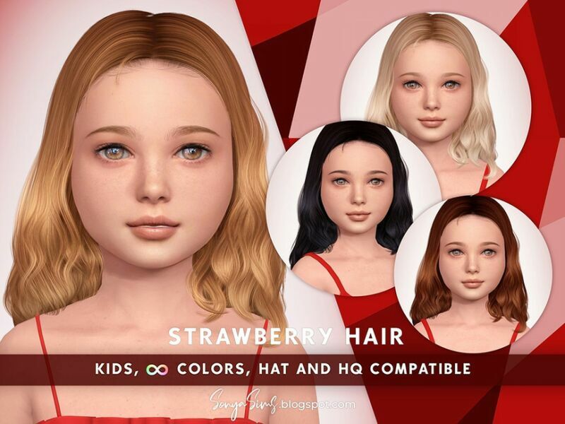 Strawberry Hair Kids By Sonyasimscc Sims 4 CC