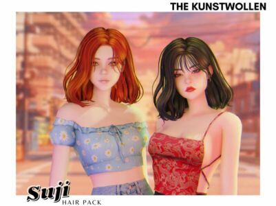 Suji Hair SET Sims 4 CC