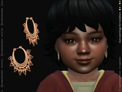 SUN Earrings For Toddlers Sims 4 CC