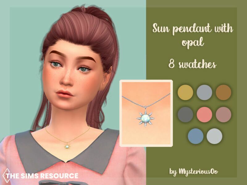 SUN Pendant With Opal By Mysteriousoo Sims 4 CC