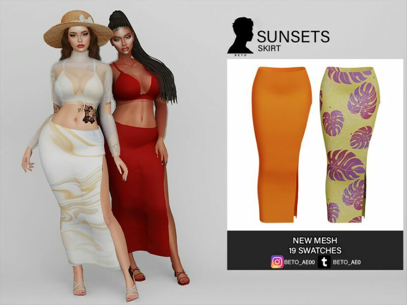 Sunsets (Skirt) Sims 4 CC