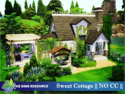 Sweet Cottage || NO CC || By Bozena Sims 4 CC