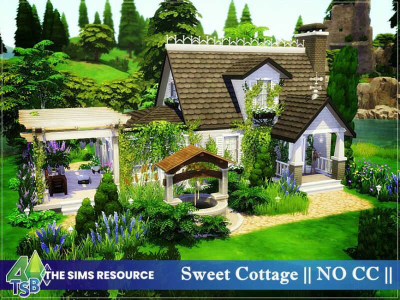 Sweet Cottage || NO CC || By Bozena Sims 4 CC