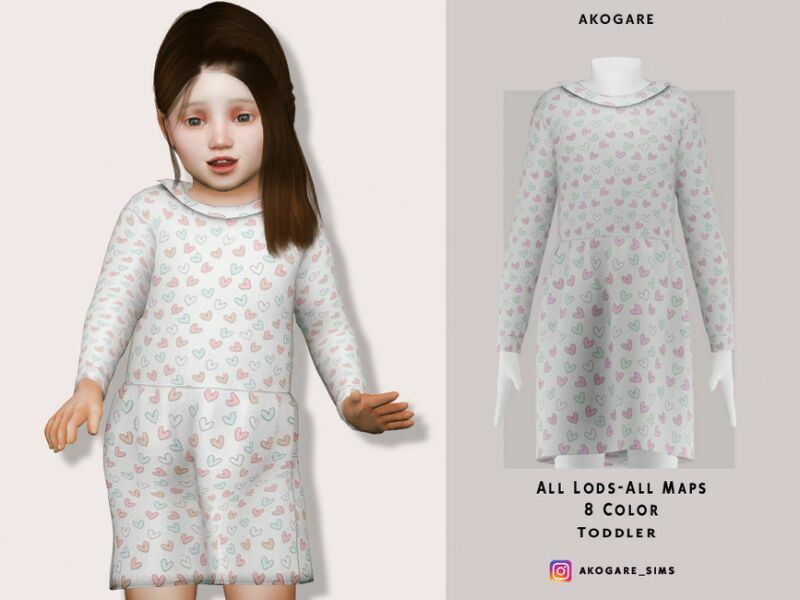 T-Dress NO.33 By _Akogare_ Sims 4 CC